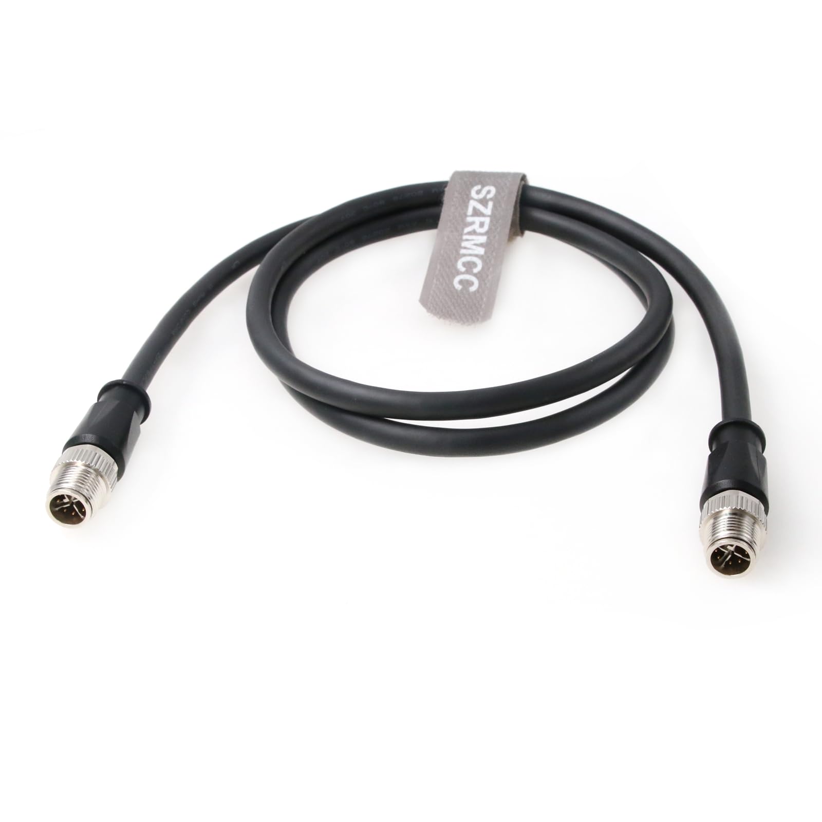 SZRMCC Câble Ethernet M12 X-Code 8 broches mâle vers mâle Cat7e Gigabit blindé étanche pour capteurs de vision de caméra industrielle Basler Cognex (3m)