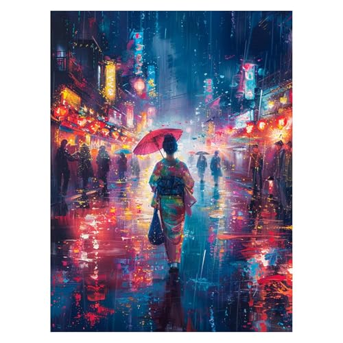 DIY 芸者 数字油絵 日本 数字塗り絵画 手芸キット 80 x 60 CM 絵画 インテリア 手作りキット ビッグサイズ 複数サイズ 子供 初心者 ペイントバイナンバー 画材 Painting by Numbers 適用対象そして自宅 壁飾り お歳暮誕生
