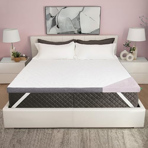Image of Sleepyhead Queen Mattress Topper Super 3 Inch, Cooling Gel & Copper Memory Foam, Pressure Relief, Removable Washable Cover, CertiPUR-US Certified, Queen Size Mattress Pad (Queen 3 inch)