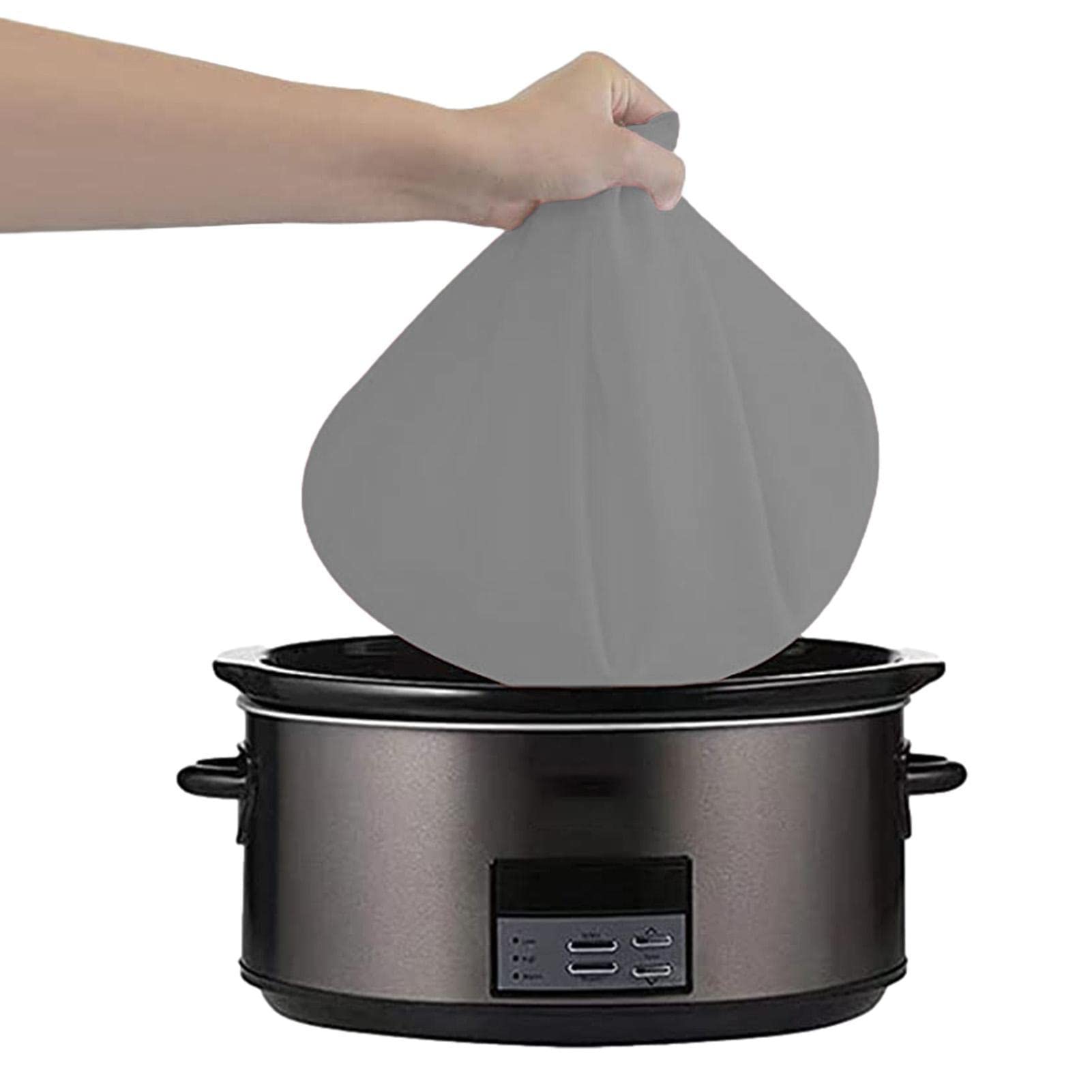 Slow Cooker - 4 plantillas para ollas cocina (silicona, antifugas, reutilizables, calidad alimentaria, 6-7QT