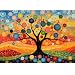 DIY 5D Diamond Painting by Number Kits Full Drill Rhinestone Embroidery Cross Stitch Pictures Arts Craft for Home Wall Decor,Geometric Colored Tree 12x16 inches