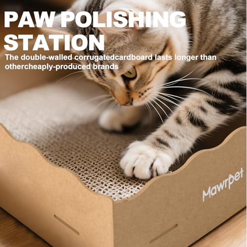 Image of DIY Cardboard Cat House with Scratching Pad, Cat Tower Indoor Play House, Versatile Cardboard Cat Tunnel Box for One or More Pets, Indoor Use Rabbit Hideout Cave Castle Brown, 3 Parts