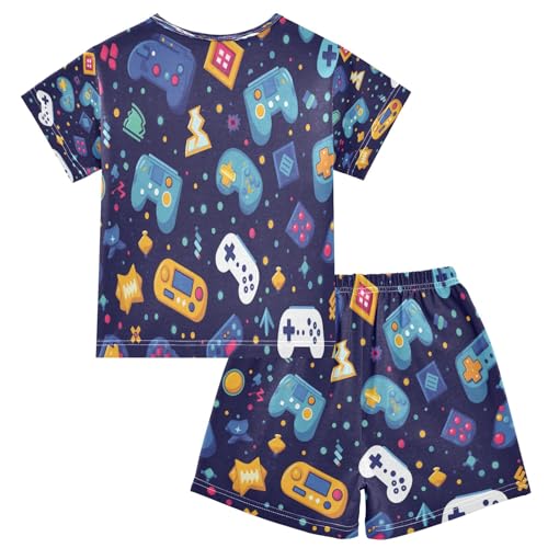 Games Console Kids Pjs Set Boys Girls Summer Short-Sleeve Sleepwear Pajamas 2PCS2