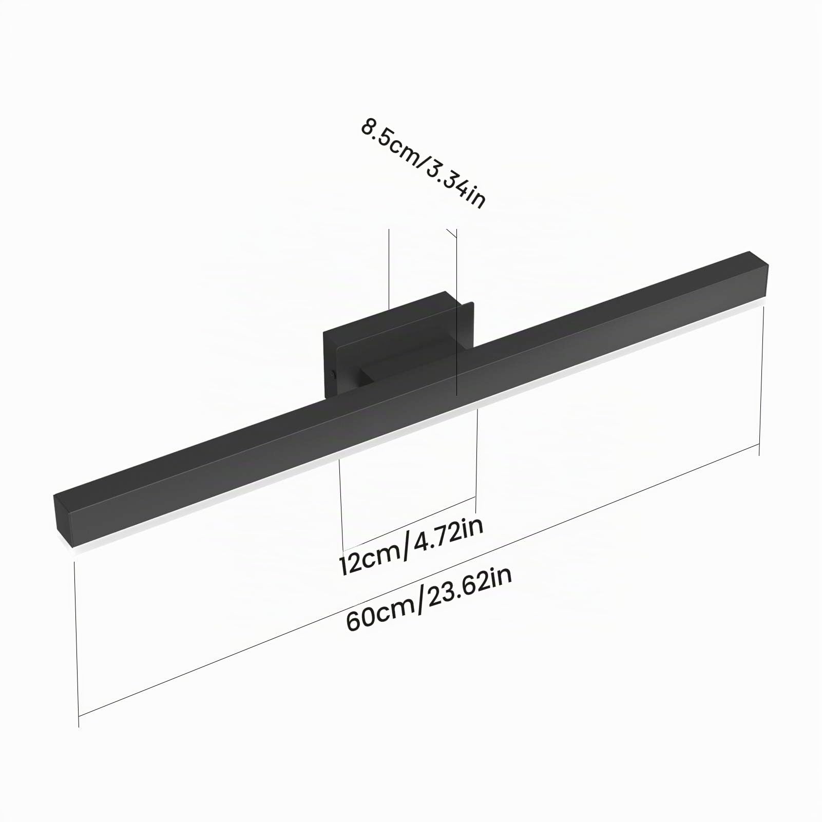 Klighten 20W 60CM Luz Baño Lámpara Espejo LED 2835SMD 6000K Luz de Maquillaje contra Niebla Impermeable Apliques para Tocador Probador Cuarto de Baño, Blanco Frío