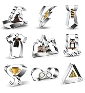 Witchcraft and Wizardry Cookie Cutters Set 9-Piece Halloween Witch and Wizard Cookie Cutter with ...