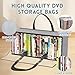 YAYODS 8 Pack DVD Storage Bags, Clear PVC CD Case Holder with Handles, Media Organizer for CDs, Blu-ray, Video Games, Albums, Movie Cases