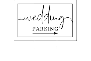 Wedding Parking Simple Black & White Directional Arrow Lawn/Yard Directional Sign (Single)