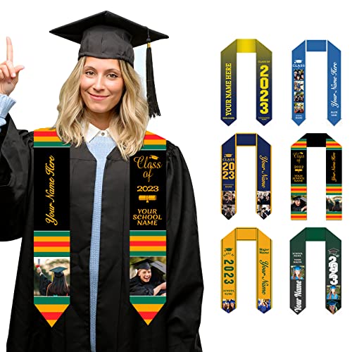 Yibanda Custom Graduation Stole Class of 2024 Customized Congratulations Sash Senior Stole Personalized Graduation Gifts