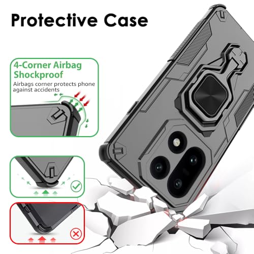 Image of TheGiftKart Tough Armor Bumper Back Case Cover for OnePlus 15 5G | Ring Holder & Kickstand in-Built | 360 Degree Protection Back Case Cover for OnePlus 15 5G (PC & TPU, Black)