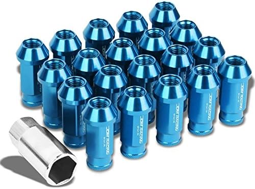 Light Blue Aluminum M12 x 1.5 25MM Diameter/50MM Height Open End Acorn Tuner 20 Piece Lug Nuts