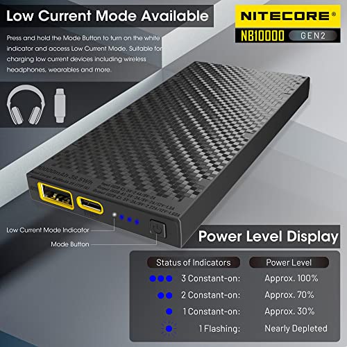 Image of Nitecore NB10000 GEN2 Portable Charger 10000mAh Fast Charging Power Bank Battery Pack Dual-Output for Cell Phone Tag