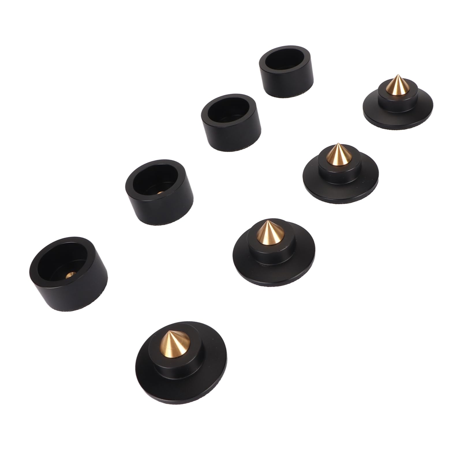 Piedini Isolanti per Altoparlanti HiFi Cuscinetti Ammortizzanti Premium per Giradischi Amplificatori Lettori CD 4 Pezzi Alluminio Rame (Nera)