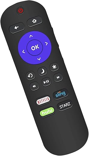 Replacement Remote for Roku TV, Compatible with TCL/ONN/Hitachi/Haier/RCA/Philips/LG/Element/Sanyo/Magnavox/Westinghouse ROKU Smart TV