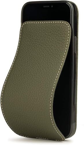 Marcel Robert - Funda de piel tipo cartera para iPhone 12 y 12 PRO - Modelo patentado - Ultra fina - Fabricada en Francia -  Verde