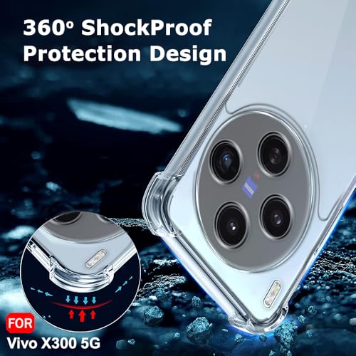Image of TheGiftKart Crystal Clear Back Cover Case for Vivo X300 5G | Shockproof Soft TPU Case | Cushioned Edges for Ultimate Protection Back Cover Case for Vivo X300 5G (TPU, Transparent)
