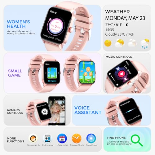 Lanikar QS56 Smart Watch For Men Women 1.83 Inch Hd Big Screen Smartwatch (Answer/Make Call) Waterproof Fitness Watch With 110+ Sport Modes/Heart Rate/Blood Pressure/Sleep Monitor Activity Tracker thumb #4