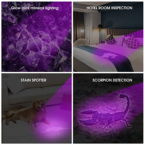 Image of ULTRAFIRE 501B UV Flashlight, Adjustable Focus 395nm Ultraviolet Blacklight Mini Flashlight for Pet Urine Detection, Resin Curing, Scorpion & Bed Bug Detection