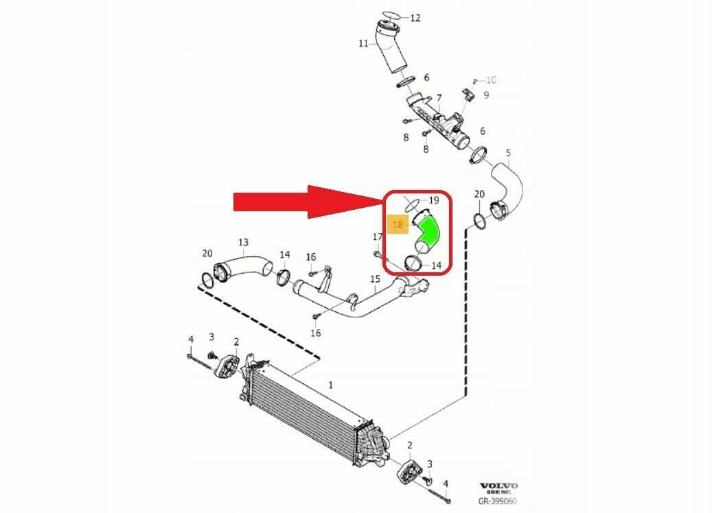 LLS-GERMANY Manguera turbo de aire de carga compatible con Vol.vo S60 - S80 - S90 - V60 - V70 - V90 - XC60 - XC90 32222268, 31370286