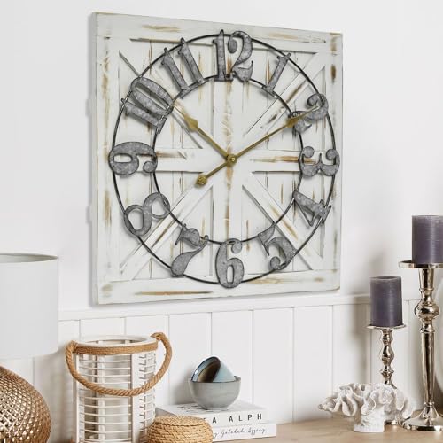 24-Inch Square Farmhouse Wall Clock