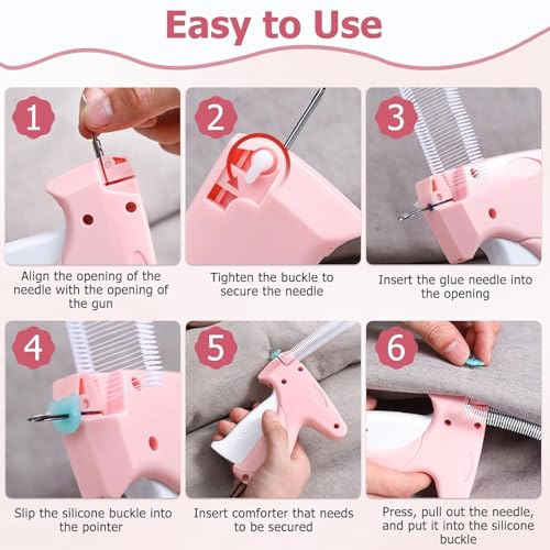 Image of TecoKart Quick Clothing Fixer Kit - Handheld Stitch Sewing Gun, Tagging & Stitching Tool for Garments, Saree Draping, and DIY Repairs - Includes 100 Glow Tags, 5 Needles & 1100 Barbed Pins