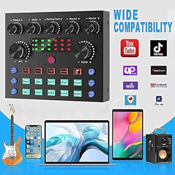 ALLWIN Streaming Microfoon Startersset Met Geluidskaart - USB Condensator Voor Podcast En Opname