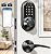 Veise RZ07B Smart Locks for Front Door, 2 Lever Handles, Fingerprint Keyless Entry, App Control Biometric Door Lock Set, Touchscreen Keypad Deadbolt, Easy Install, Auto Locking, Matte Black