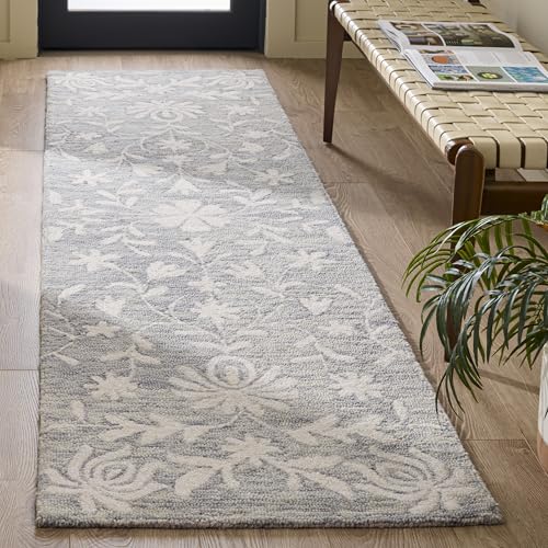 Tapete Safavieh Metro 2'3" x 8', Gris y Marfil, Lana