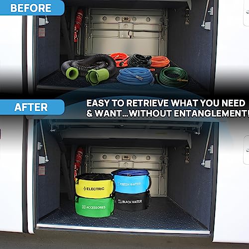 4 Pack Waterproof RV Hose Storage Bags, RV Accessories for Inside, RV Utility Bag for 4 Colors Organization, Store Your Fresh Water Sewer Hoses Electrical Cords & Accessories with Our RV Storage Bag - Image 7