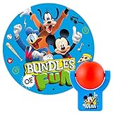 Projectables Mouse Clubhouse Plug-in LED Night, Light Sensor, Disney Characters Mickey, Goofy, Donald Image on Ceiling, Wall, or Floor, Red/Blue, 11743, Mutli