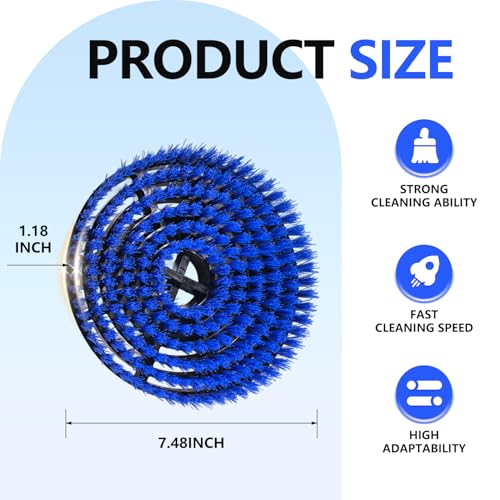 Image of 4Pack Brush for Shark Steam Mop S7000 S7001 S7020 S7005 S8021 S8001 Replacement Brush Head and Scrub Pad Abrasive Polishing Pad (2Blue 2Gray)