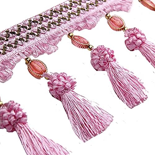 5yards 10Cm Width Tassel Fringe Trim Pendant Beaded DIY Sewing Stage Clothing Home Curtain Accessorie Decoration T2583B (red)