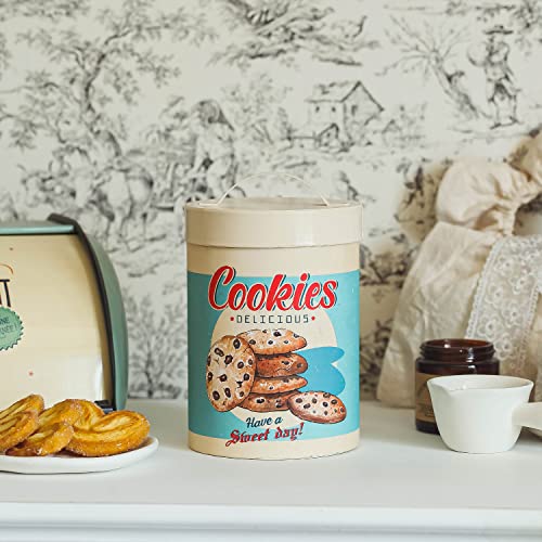 Nikky Home Metal Canisters For Coffee Sugar Tea Kitchen Container Farmhouse Country Decor Jar Large Rustic Decorations Steel Food Storage Tin For The Kitchen Counter - Cookies thumb #2