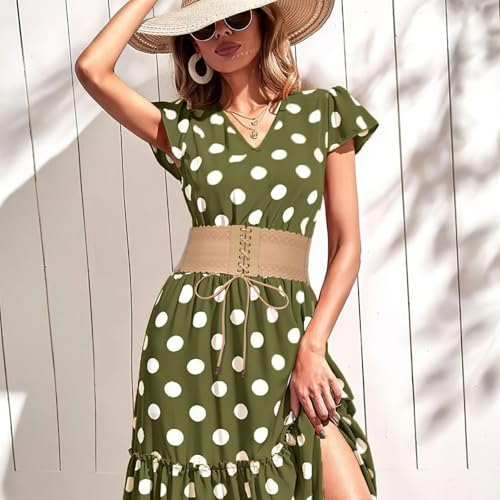 SUOSDEY Women Elastic Wide Waist Belt for Dresses Lace-up Elastic Waist Belt for Costume2