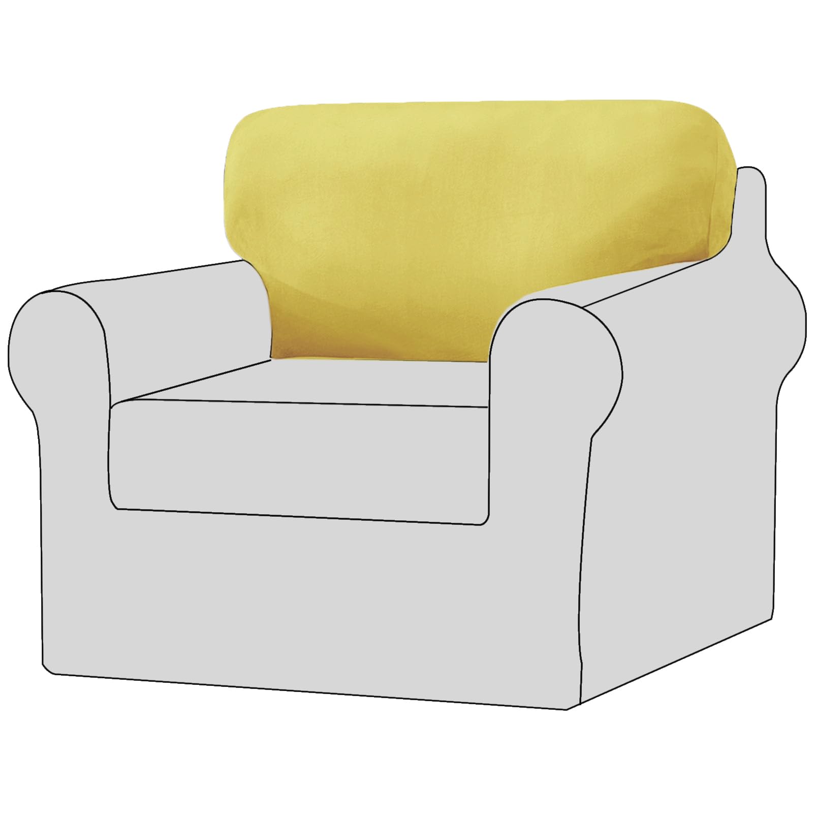 UNBBRRL Sofa Backrest Cover Stretch, Separate Back Cushion Covers, Backrest Cushion Slipcover, Sofa Back Cover Furniture Protector (Lemon,Rectangular×1 (1 pc))