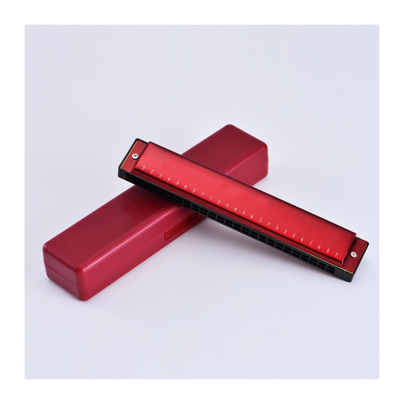 Mundharmonikas Polyphone C-Ton-Mundharmonika Mit 24 Löchern Für Schüler Und Erwachsene (Color : Crimson)