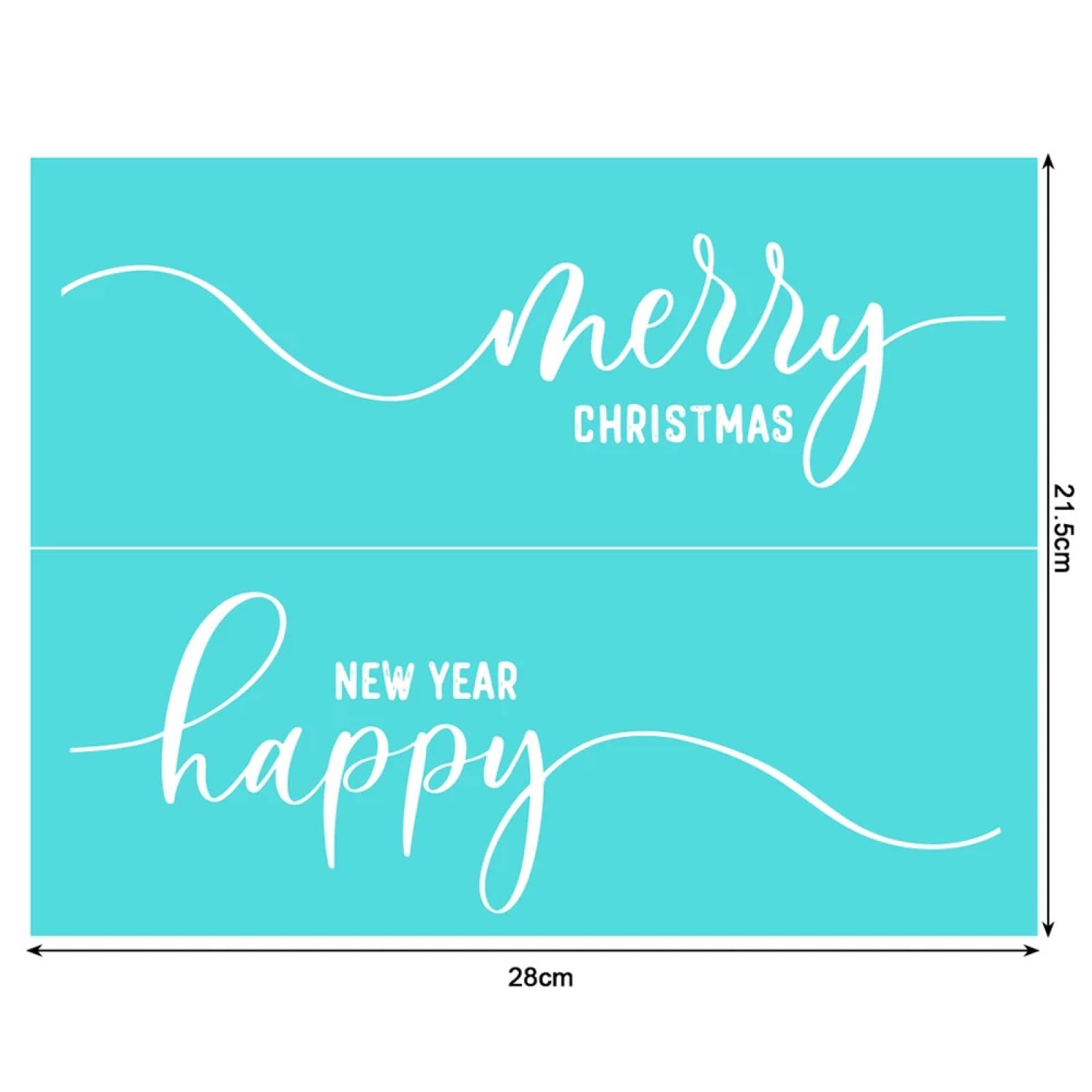 MANGOUSONG Screen Printing Kit,28x21.5cm Merry Christmas Silk Screen Stencils Reusable Silkscreen Print Kit for Printing Handbag Decoration Template ?Seal Tool