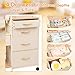 Fabuday Baby Diaper Caddy Organizer Cart - 4 Tier Rolling Diaper Cart with Wheels, Baby Essentials Organizers and Storage, Mobile Utility Carts for Bedside, Crib Nursery, Bedroom, Changing Table