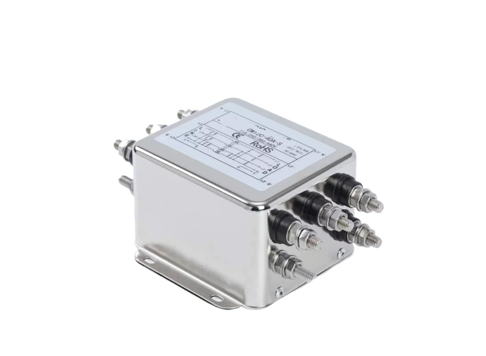 Filtre d'alimentation triphasé quatre fils CW12C-40A-S pour réseau électrique