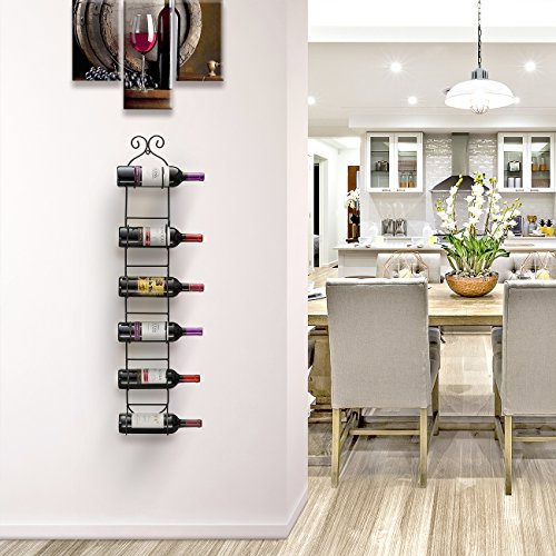 Sorbus Wall Mount Wine/Towel Rack (Holds 6 Bottles) #TOP3