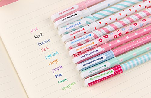 Set de 10 bolígrafos gel multicolor Jisomin