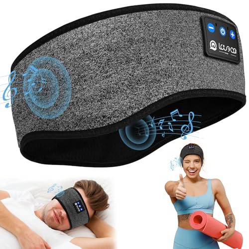 LOVE EYE Casque de sommeil sans fil Bluetooth 5.4 pour dormir et faire du sport, bandeau doux avec écouteurs pour homme et femme