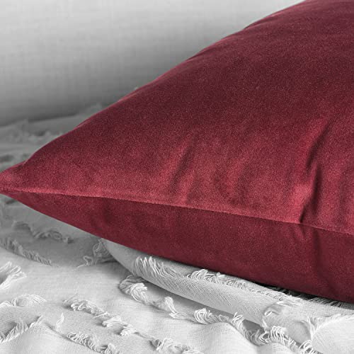 Image of HPD Half Price Drapes Cushion Cover 18 x 18 Heritage Plush Velvet - VPYC-179758-CC18PR - Pair, Cinema Red