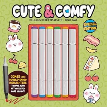 Capa do livro Cute & Comfy Coloring Book for Adults - Bold Easy - Special Edition - Livro de Colorir Adulto