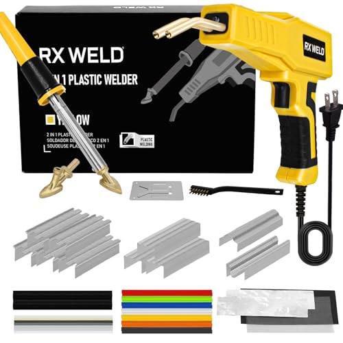 RX WELD 2-in-1 Plastic Welder 1000PCS Hot Stapler Repair Kit