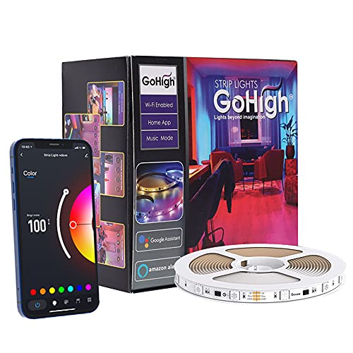 Image of GoHigh Dream 5m /16.4ft Smart LED Wi-Fi Strip Lights - RGB Dimmable, App & Voice Controlled, Music Sync - Ideal for Home Decor, Parties & Ambiance - Alexa & Google Assistant Compatible