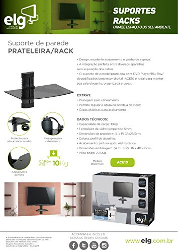 Suporte de Parede, ELG, ACE10, Preto