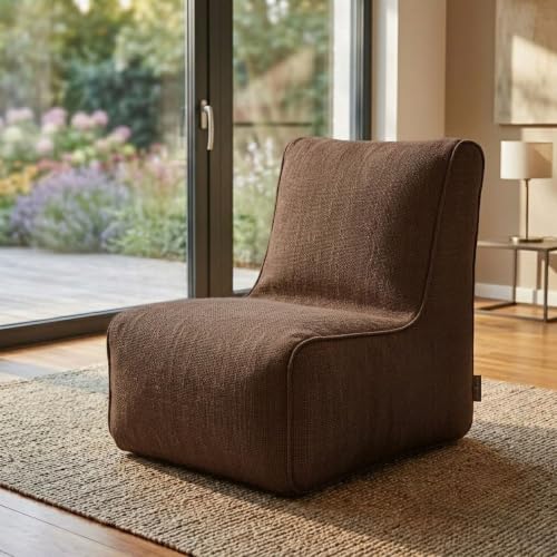 Image of Bean Bag Chair Cover | Size: 0XL | Color: Brown | Without Beans | Premium Leatherette Cover (CMF 1048)