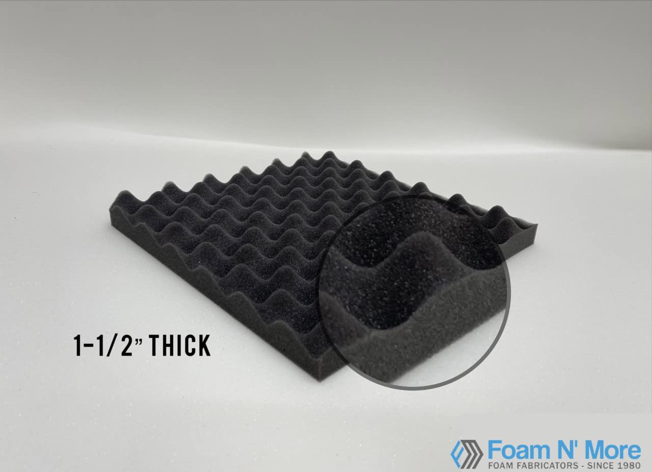 Convoluted Charcoal Egg Crate Acoustic Soundproofing Foam Panels (2) 82