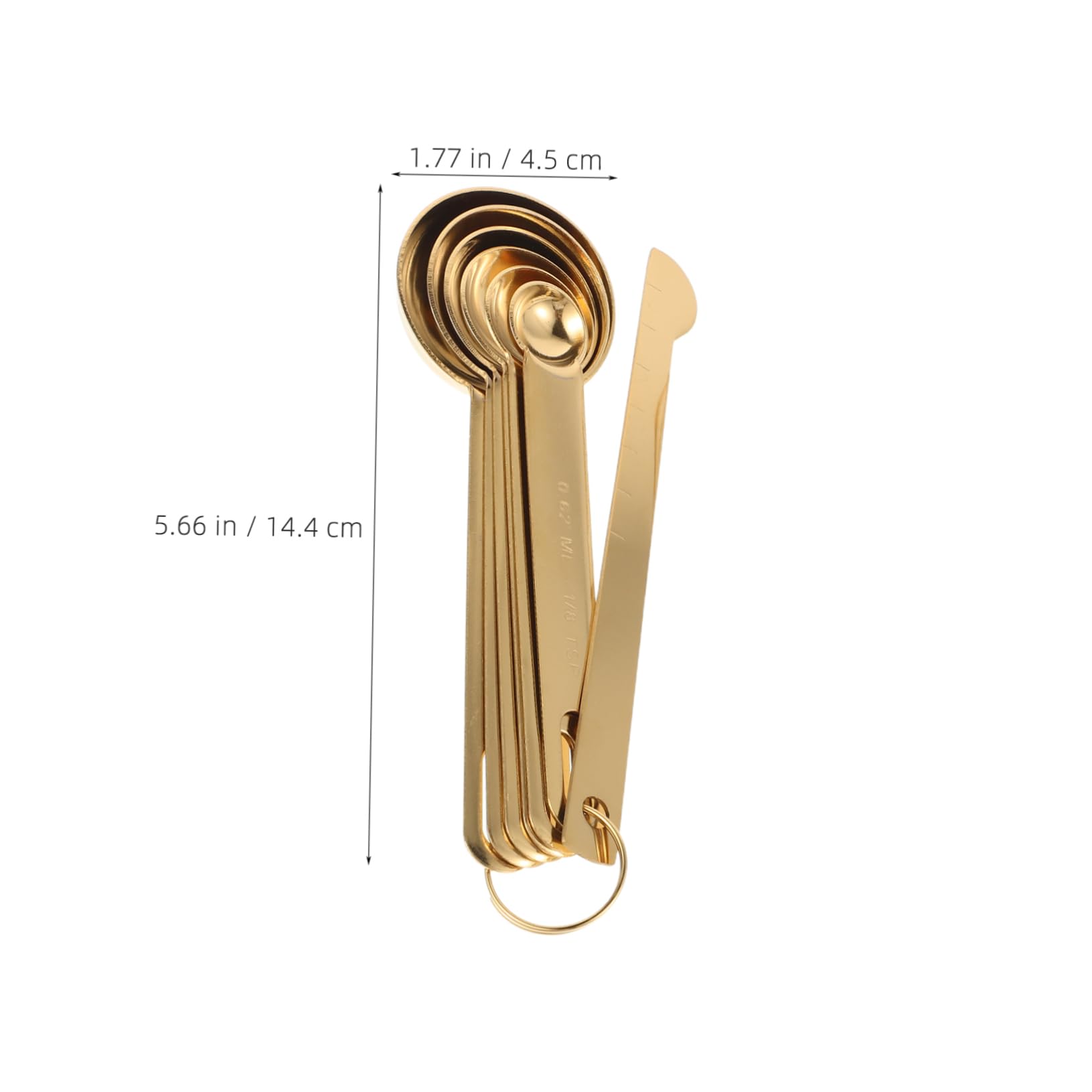 Cabilock 8 Pièces cuillère à mesurer en acier inoxydable Outils de cuisine tasses à mesurer de cuisine mesure en acier inoxydable cuillères soupe cuillères Doré
