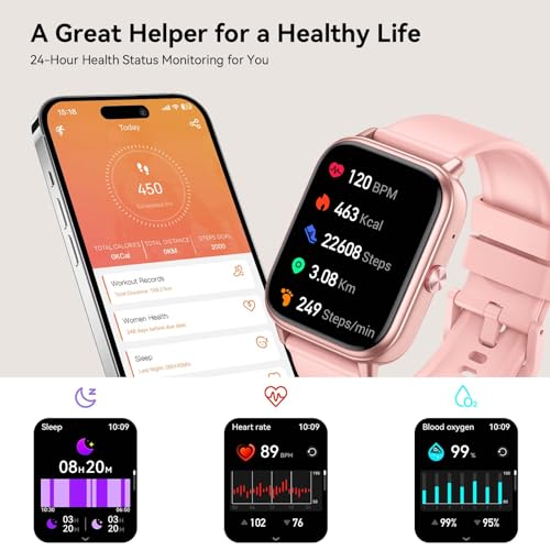 Smart Watches for Women, Upgraded Smartwatch 20 Days Battery, Answer Dial Call 1.83" Fitness Trackers with Heart Rate/Sleep/Fitness Monitor, 112+ Sport Modes, IP68 Waterproof Activity Tracker - Image 3